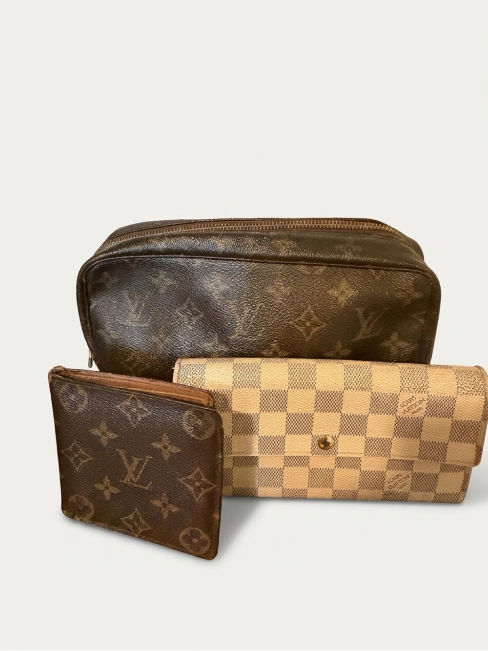 Louis Vuitton Vintage 3-Piece Project Bundle Monogram + Damier Azur